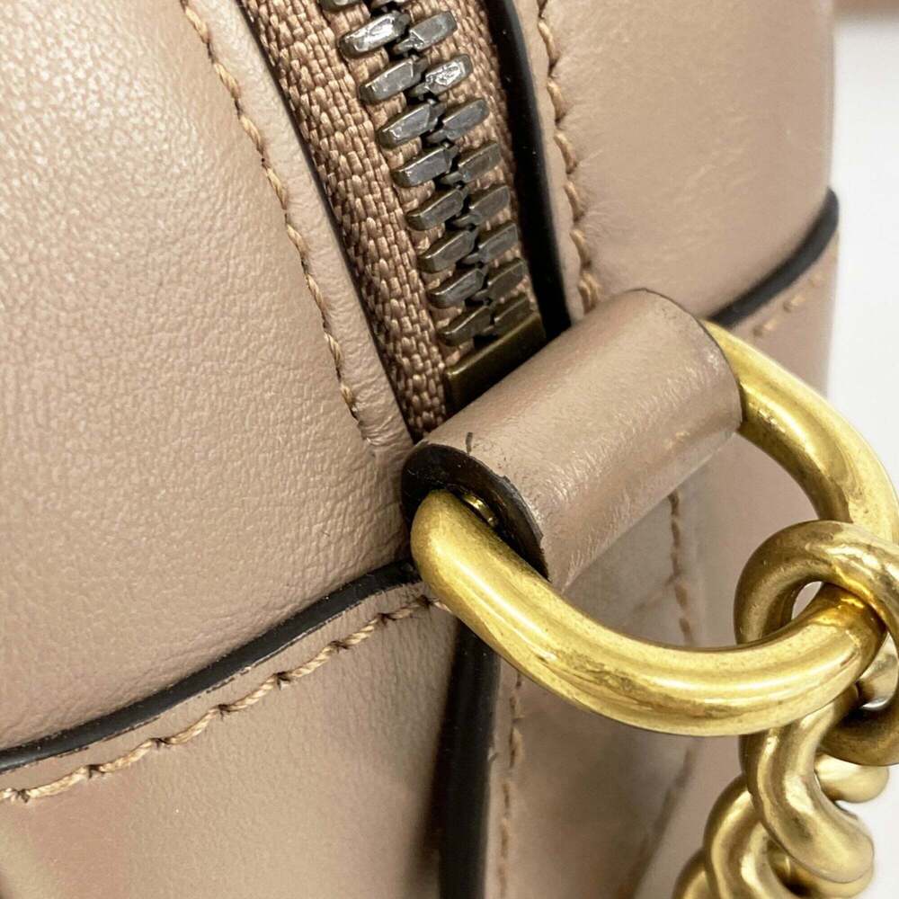 GUCCI Cream Leather GG Marmont Shoulder Bag - Picture 8 of 13